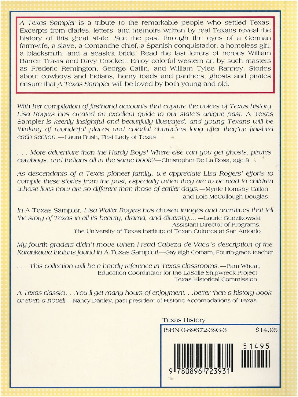 A Texas Sampler: Historical Recollections