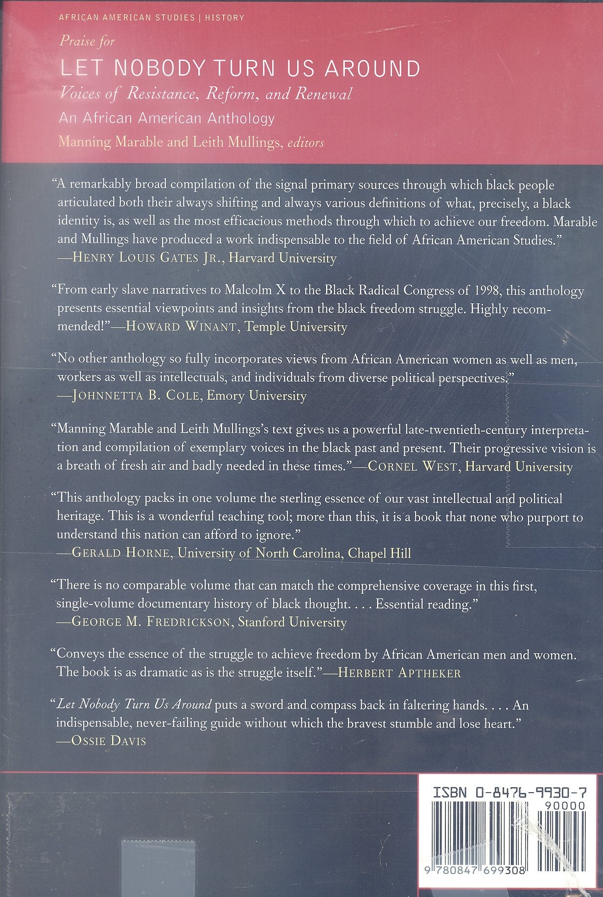 Let Nobody Turn Us Around: Voices on Resistance, Reform, and Renewal: An African American Anthology