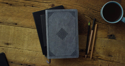 ESV Large Print Thinline Bible (TruTone, Azurite Blue, Ornament Design)