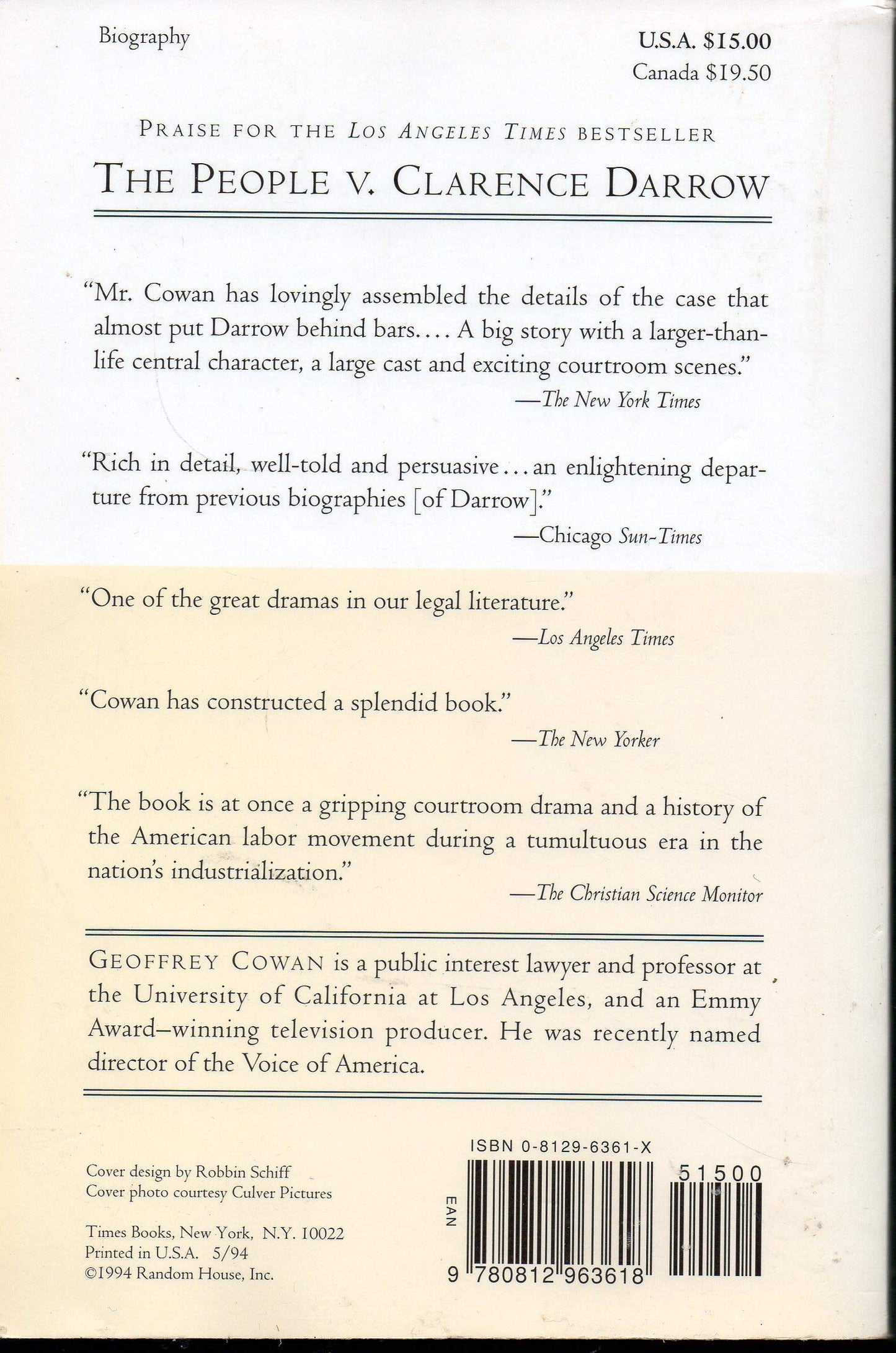 The People v. Clarence Darrow: The Bribery Trial of America's Greatest Lawyer