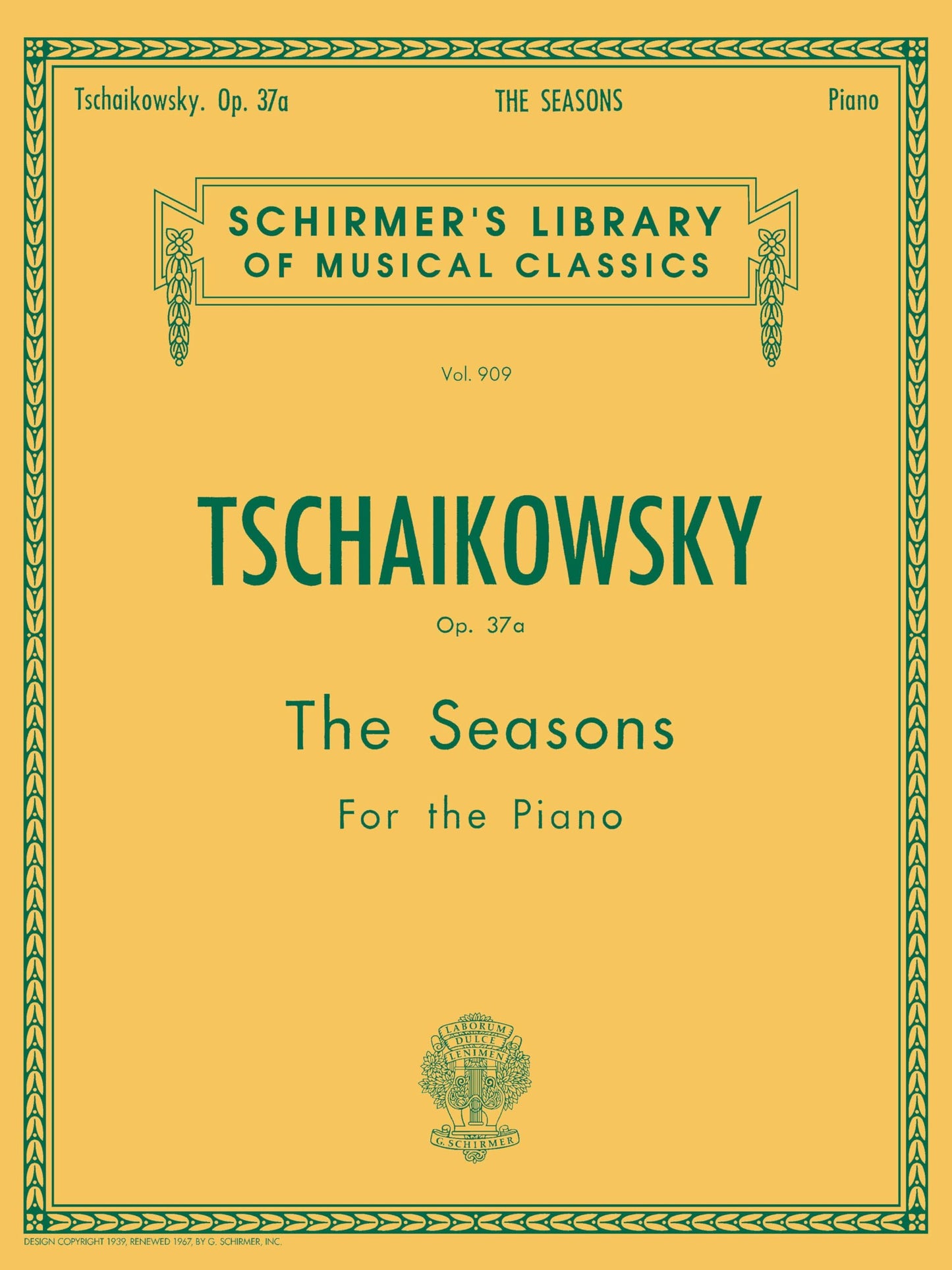 Seasons, Op. 37a: Schirmer Library of Classics Volume 909 Piano Solo (Schirmer's Library of Musical Classics)