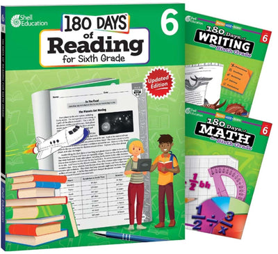 180 Days: Includes Reading 2nd Edition, Writing, and Math for 6th Grade Practice Workbook for Classroom and Home, Cool and Fun Practice Created by Teachers (180 Days of Practice)