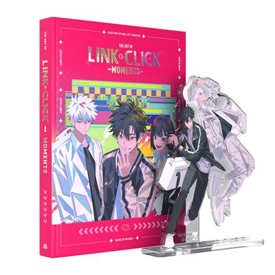 The Art of Link Click: Moments Collector's Edition with Acrylic Standee, 1 Lenticular Postcard, 1 Sticker Pack, 3 Postcards, 1 Mini-Poster, and 1 Filmstrip Bookmark