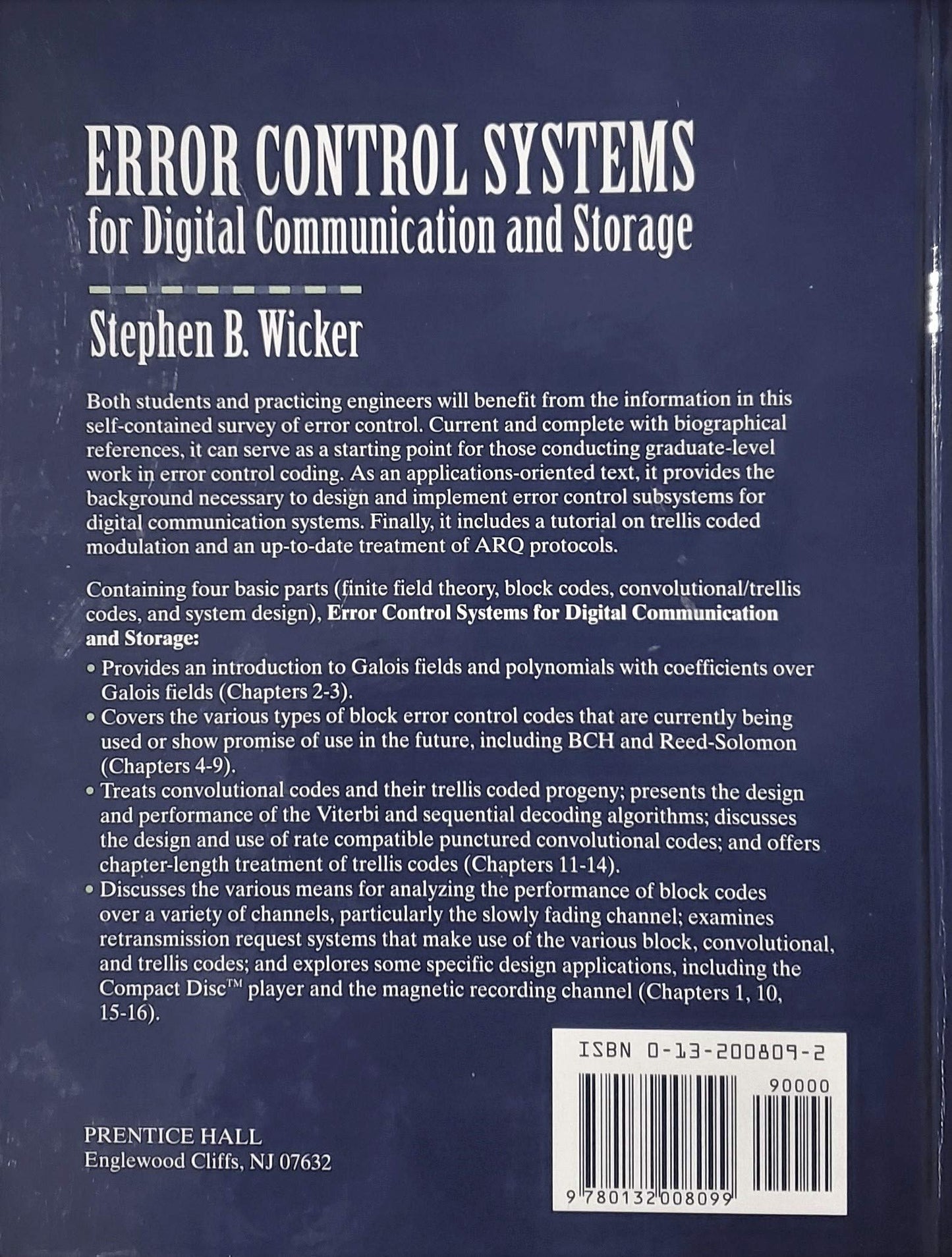 Error Control Systems for Digital Communication and Storage