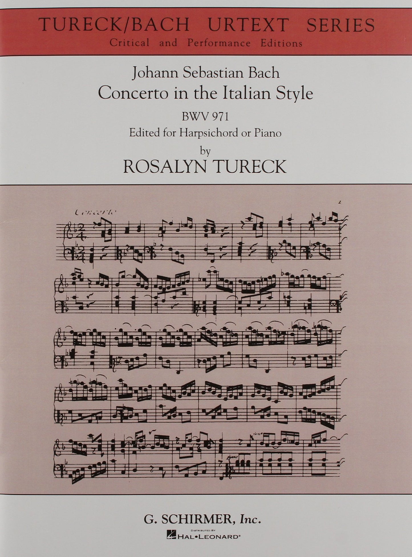 Concerto in the Italian Style (Urtext Edition): Harpsichord or Piano Solo