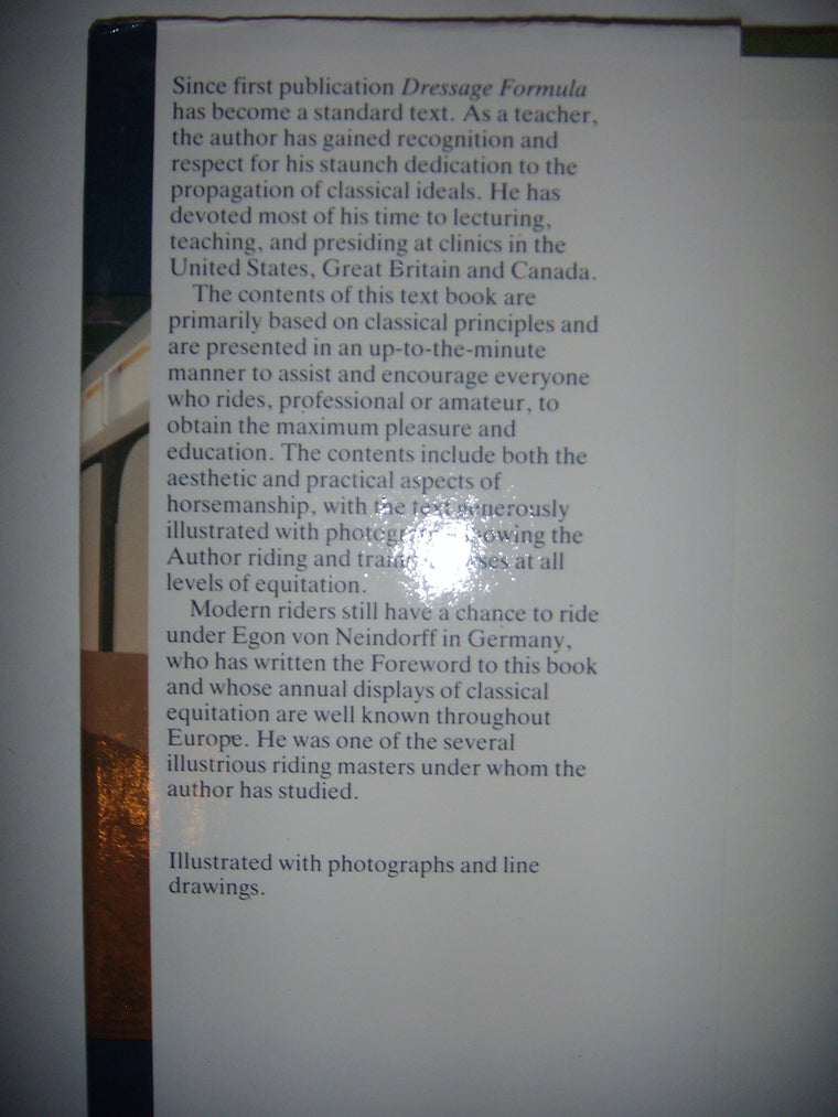 Dressage Formula — back cover