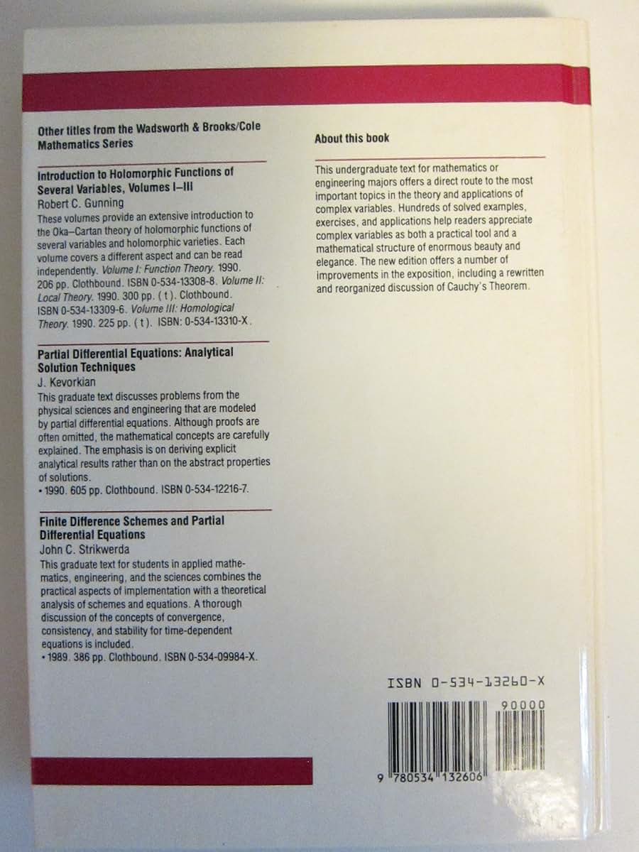 Complex Variables (The Wadsworth and Brooks/Cole Mathematics Series)