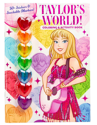 Taylors World! Coloring and Activity Book with 50+ Stickers & Stackable Markers!