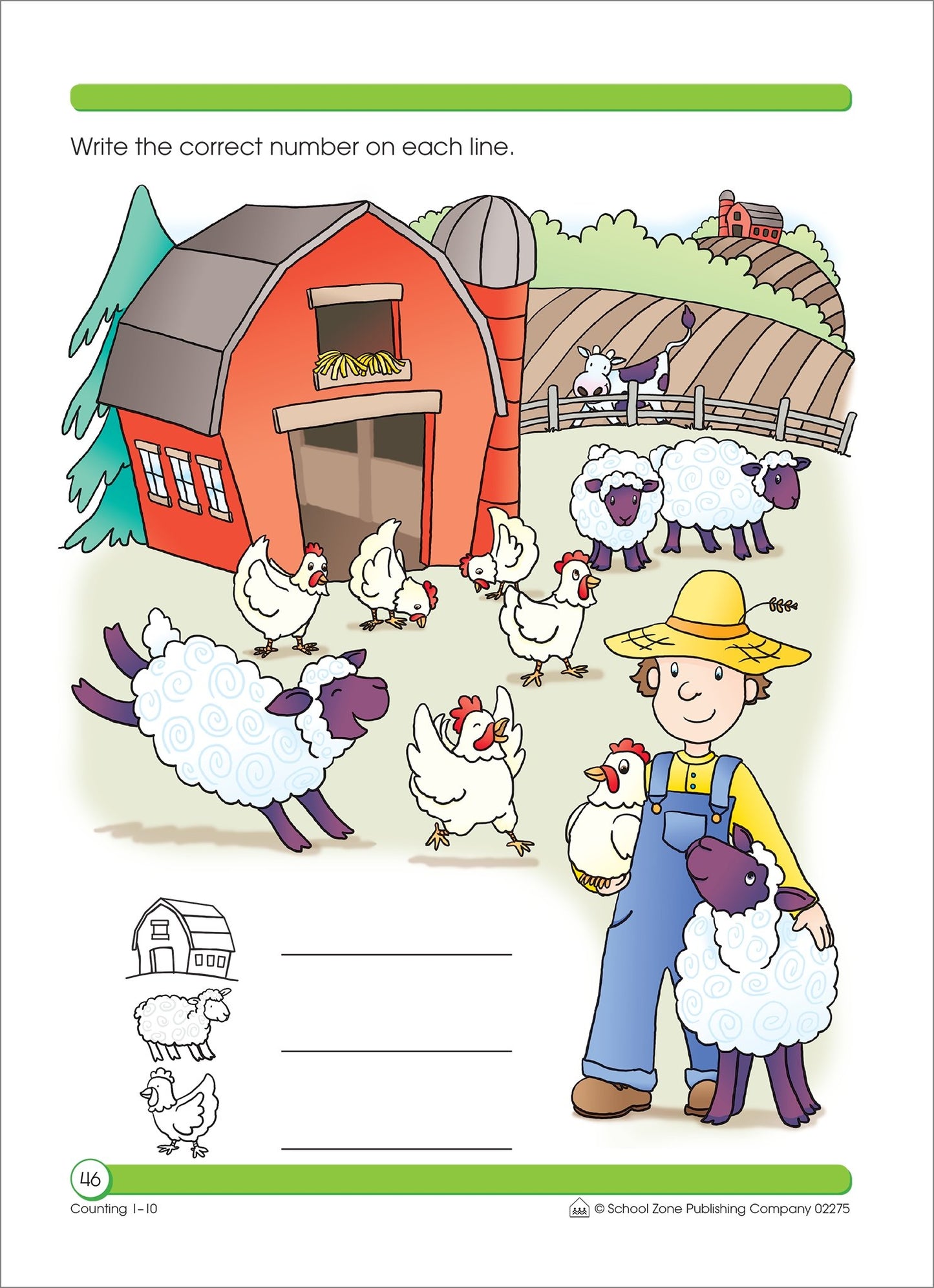 School Zone - Counting 1-10 Workbook - 64 Pages, Ages 3 to 5, Preschool to Kindergarten, Tracing Numbers, Writing Numbers, Sequencing, and More (School Zone Get Ready! Book Series)
