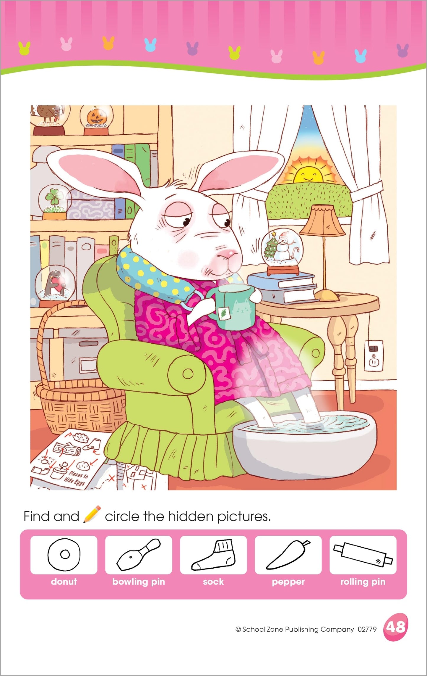 School Zone Easter Surprises Workbook: 48 Pages, Preschool, Kindergarten, Mazes, Hidden Pictures, Dot to Dots, Connect the Dots, Easter Coloring Book, Stickers, Ages 3 to 6 (Little Busy Book Series)