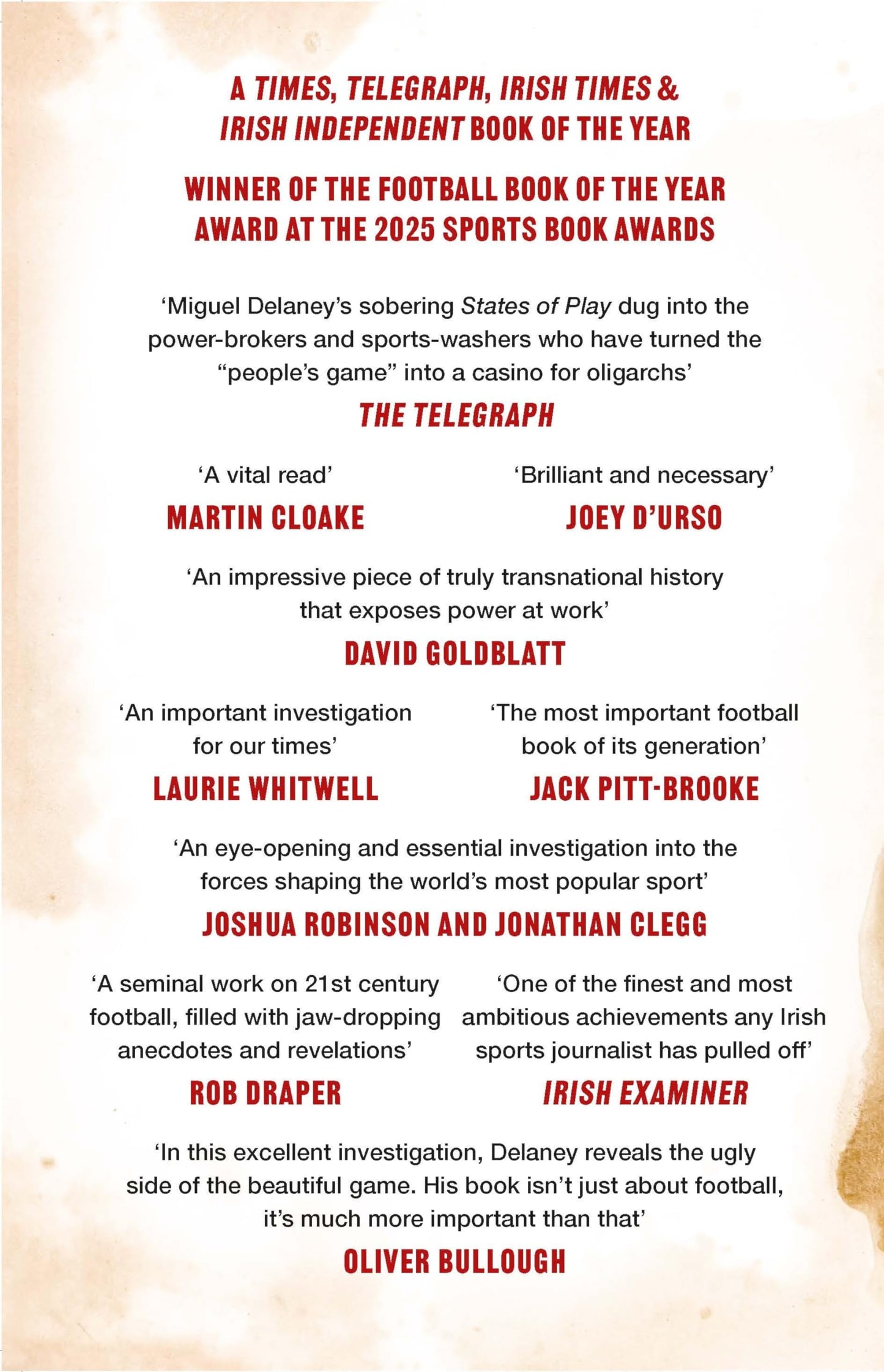 States of Play: How Sportswashing Took Over Football The International Bestseller & Winner of the Football Book of the Year Award