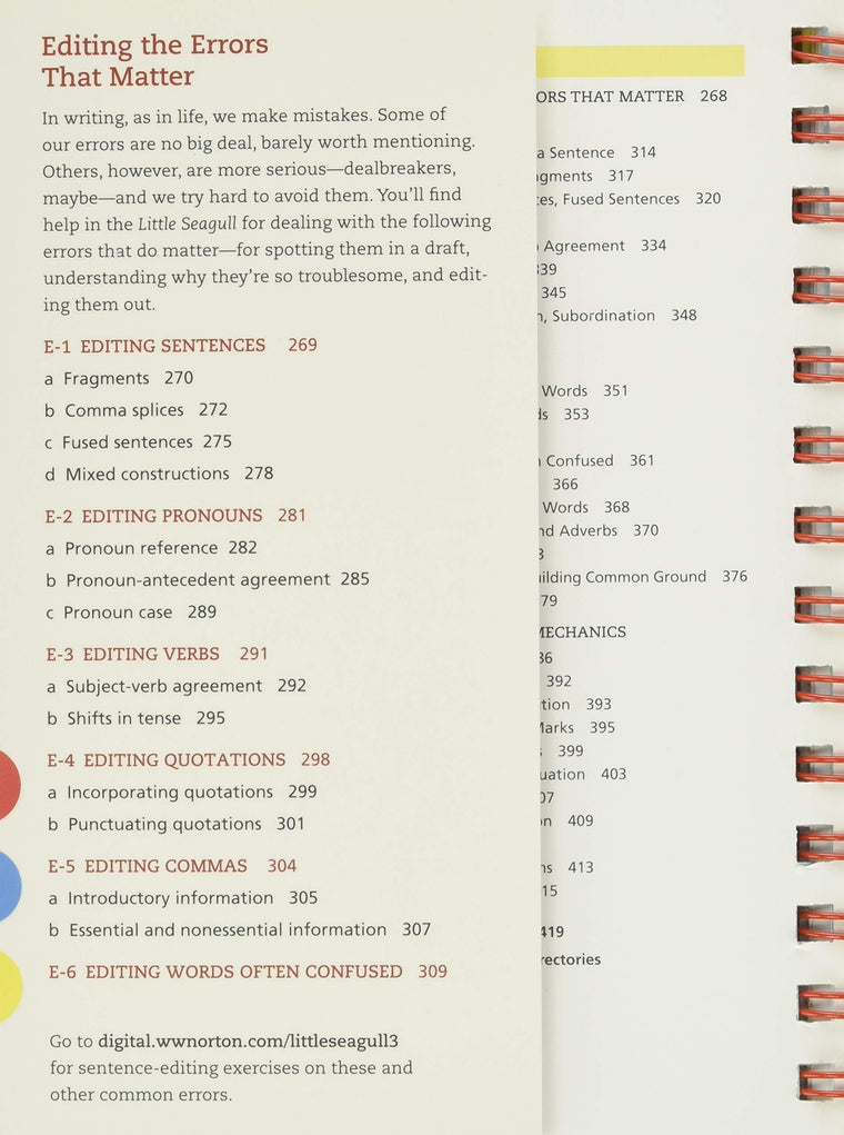 The Little Seagull Handbook — back cover