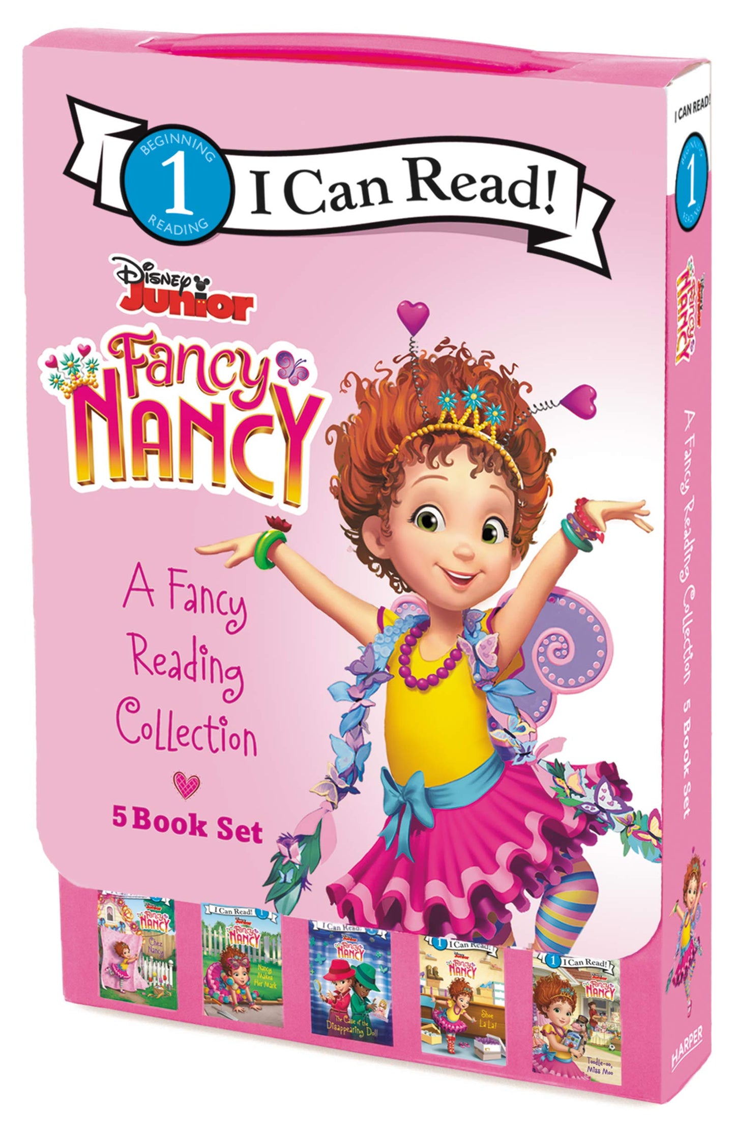 Disney Junior Fancy Nancy: A Fancy Reading Collection 5-Book Box Set: Chez Nancy, Nancy Makes Her Mark, The Case of the Disappearing Doll, Shoe-La-La, Toodle-oo Miss Moo (I Can Read Level 1)