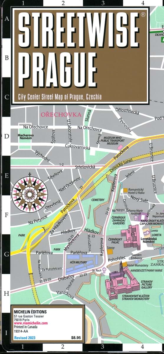 Streetwise Prague Map - Laminated City Center Street Map of Prague, Czech-Republic (Michelin Streetwise Maps)
