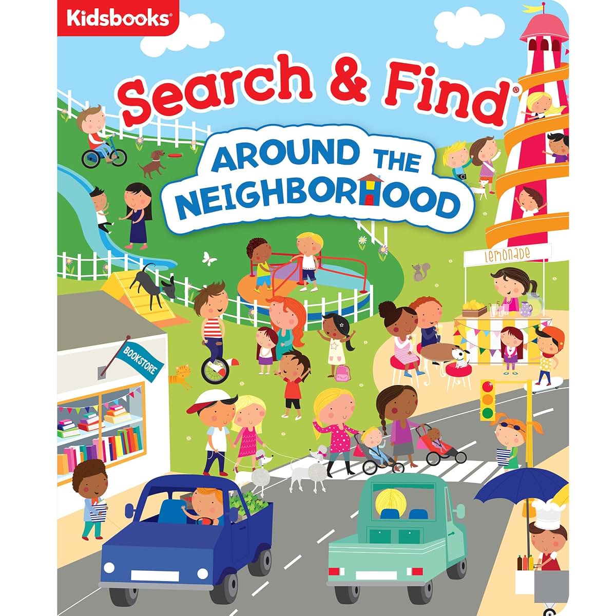 Search & Find: Around the Neighborhood - Hidden Object Picture Puzzle Book for Kids Boost Focus, Vocabulary & Observation Skills Screen-Free Travel Game Activity Book for Toddlers