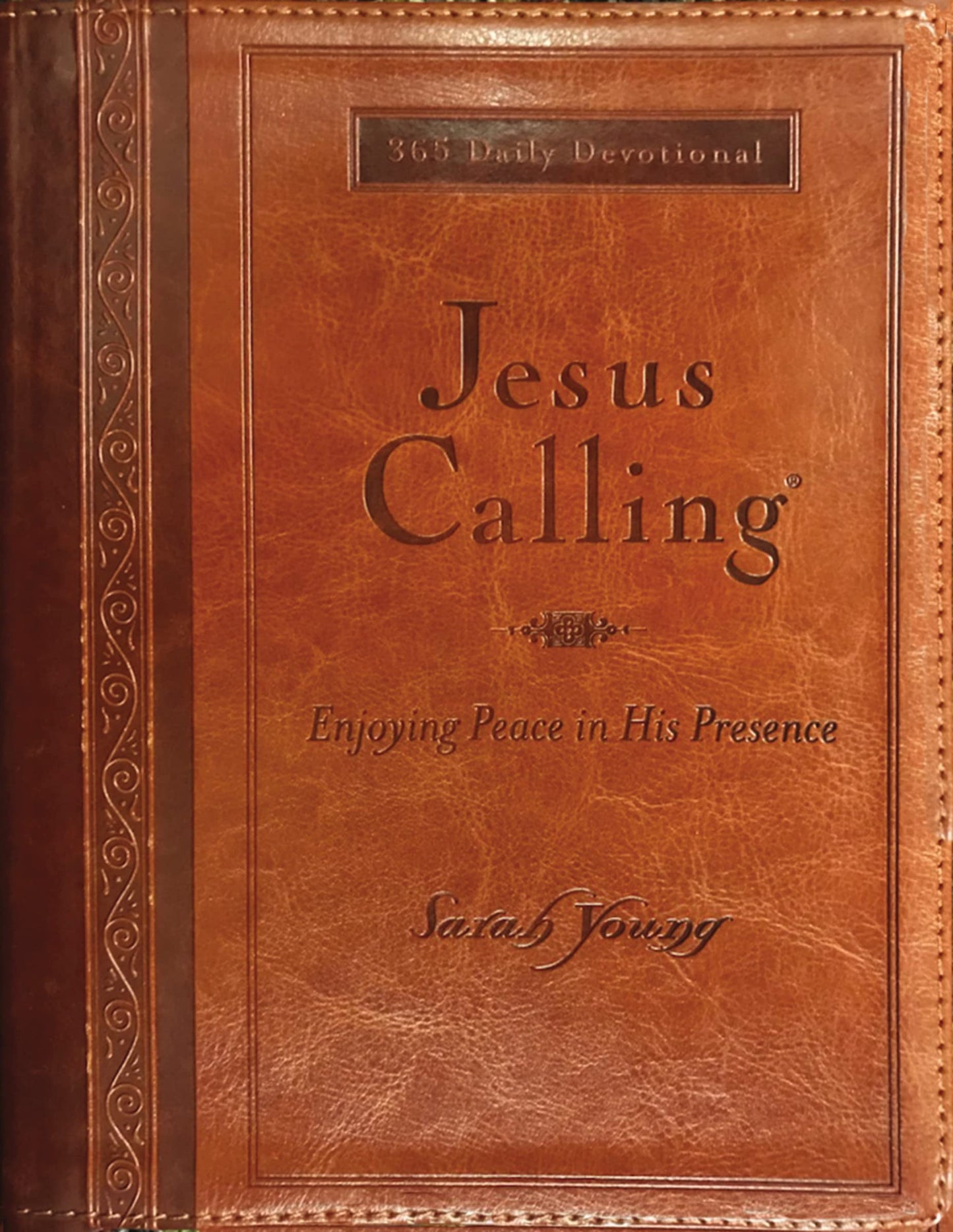 Jesus Calling, Large Text Brown Leathersoft, with full Scrip