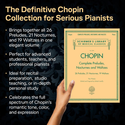 Frederic Chopin Complete Preludes Nocturnes and Waltzes for Piano Advanced Classical Sheet Music Book for Pianists and Teachers Romantic Piano ... (Schirmer's Library of Musical Classics)