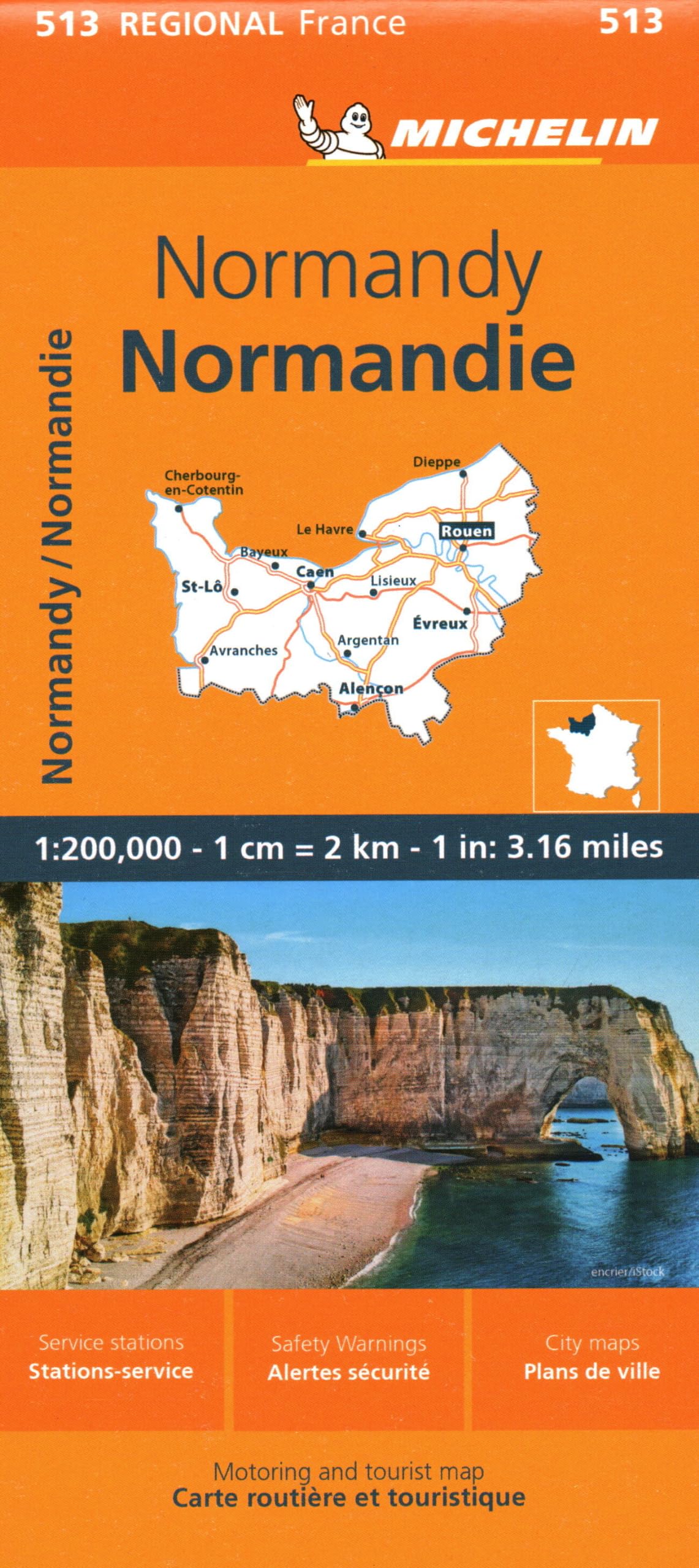 France: Normandy Map 513: Normandy Map 513 (Michelin Regional France, 513) (English and French Edition)