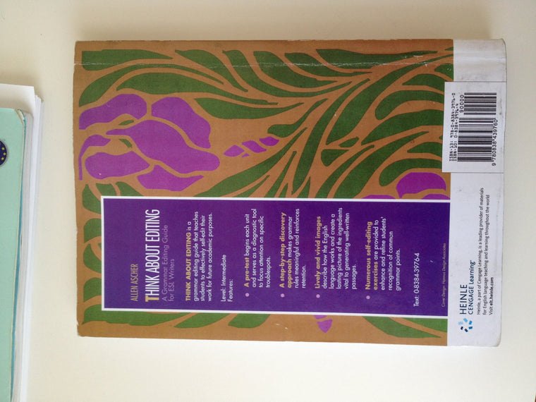 Think About Editing: A Grammar Editing Guide for ESL Writers — back cover