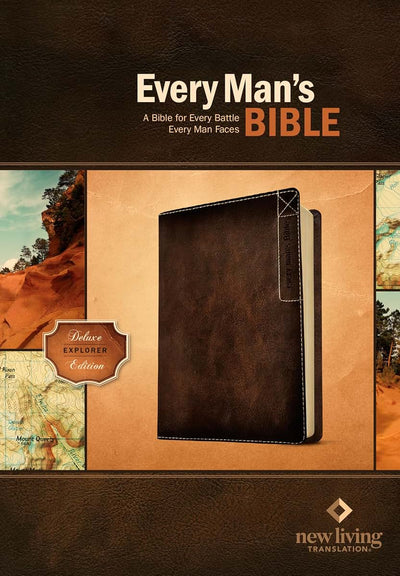 Every Man's Bible: New Living Translation, Deluxe Explorer Edition (LeatherLike, Brown) - Study Bible for Men with Study Notes, Book Introductions, and 44 Charts