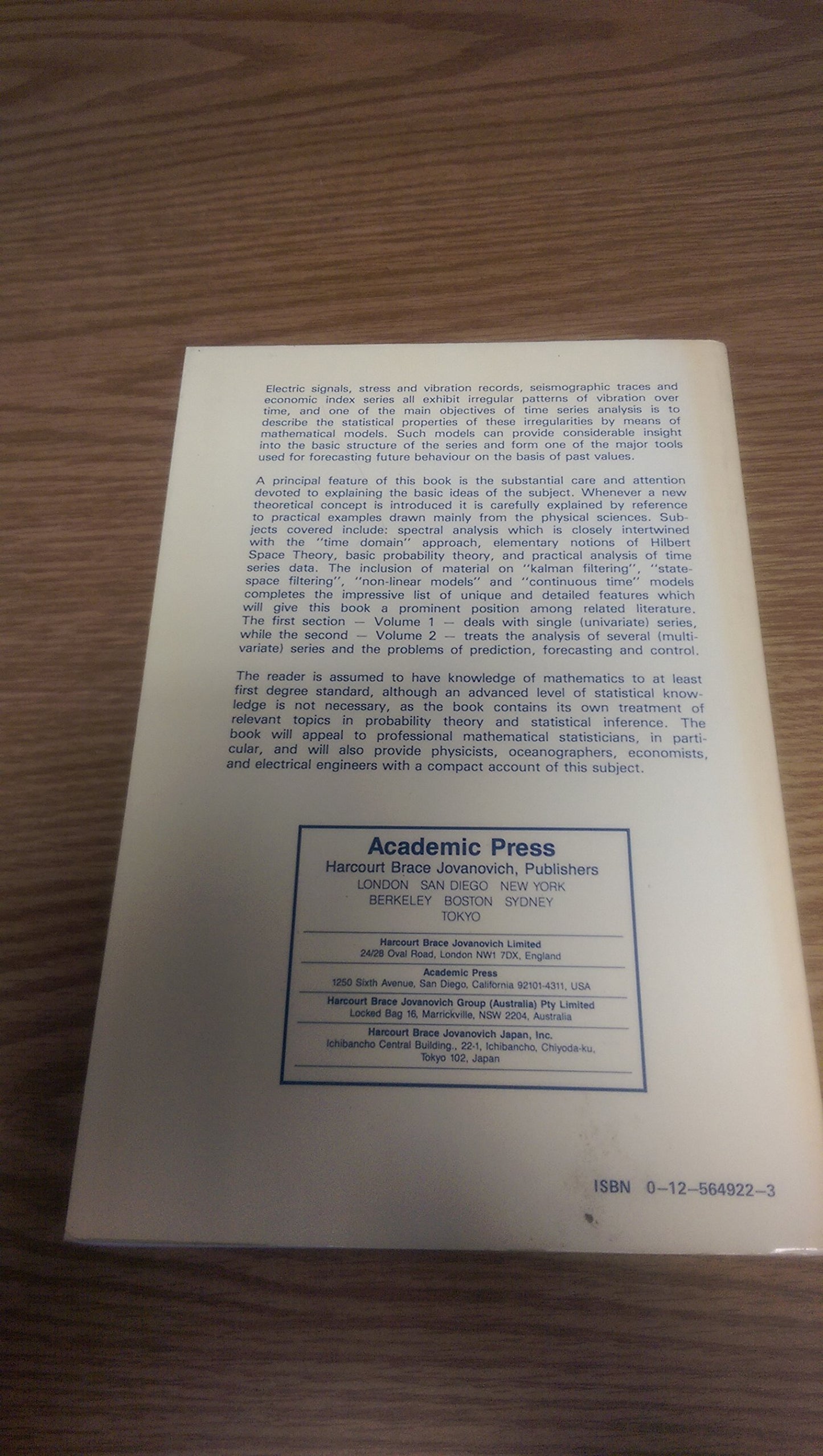 Spectral Analysis and Time Series, Two-Volume Set: Volumes I and II (Volume 1-2)