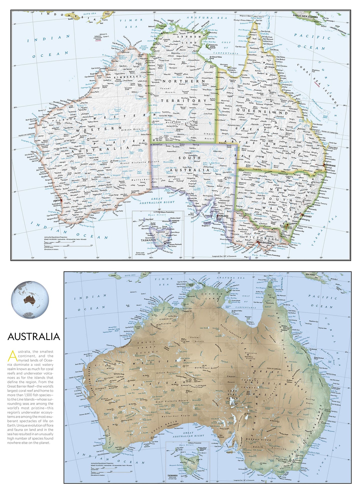 National Geographic Australia and Oceania Map (folded with flags and facts) (National Geographic Reference Map)
