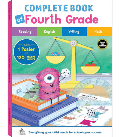 Carson Dellosa Complete Book of 4th Grade Workbook, Reading Comprehension, Math, Language Arts, and Writing Practice, Classroom or Homeschool Curriculum