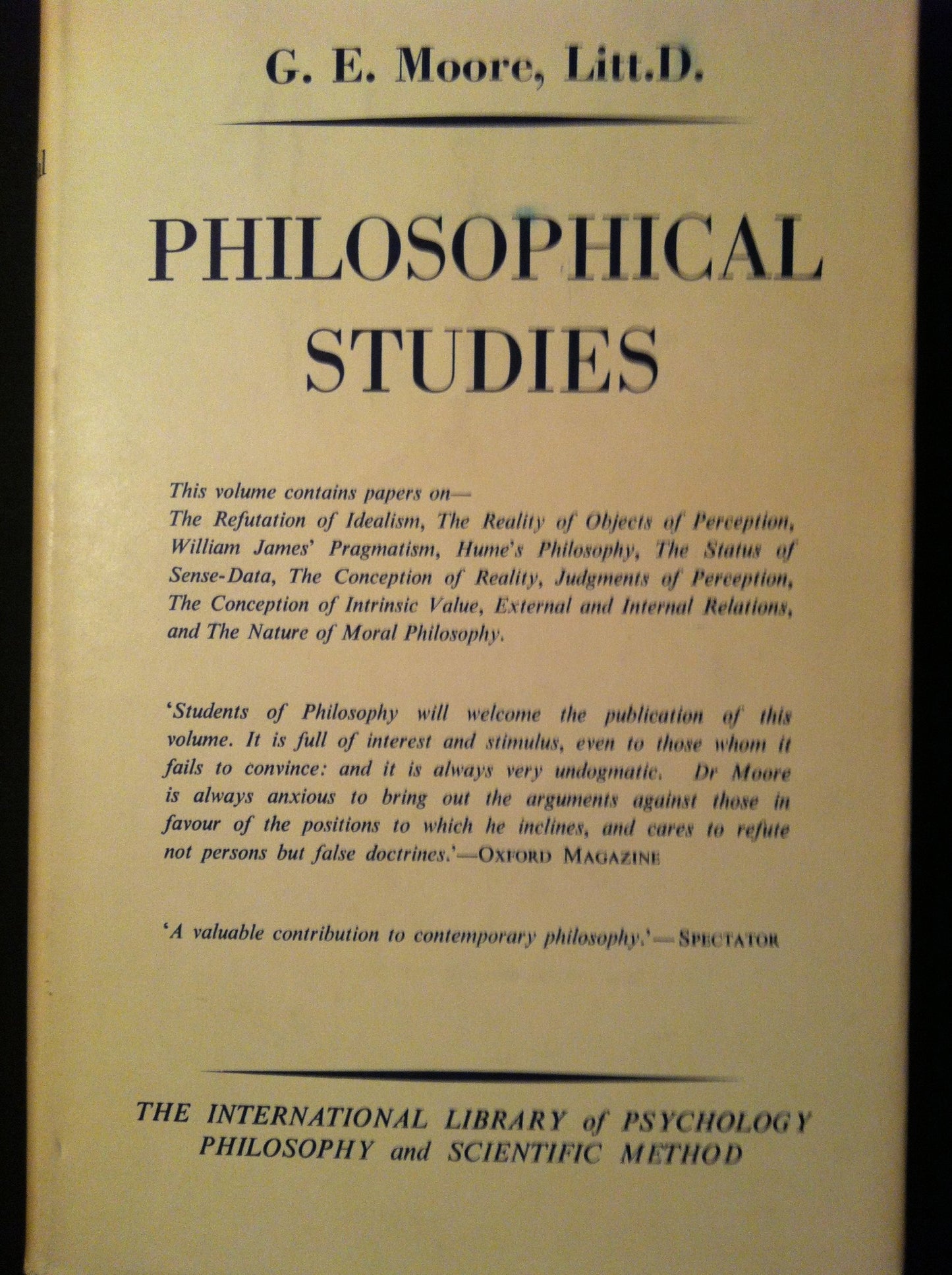 Philosophical Studies (International Library of Philosophy)