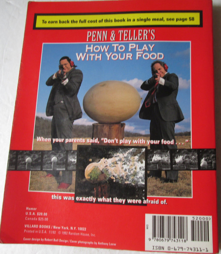 Penn and Teller's How to Play with Your Food — back cover