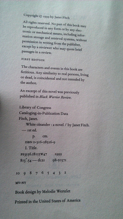 White Oleander by Fitch, Janet