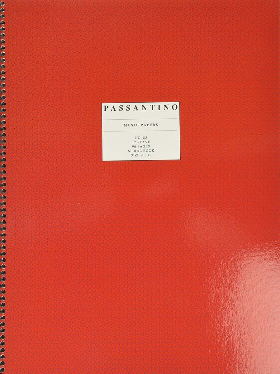 Spiral Book 12-Stave - Passantino Manuscript Paper High-Quality Staff Paper for Composers, Students and Musicians (Passantino Music Papers)