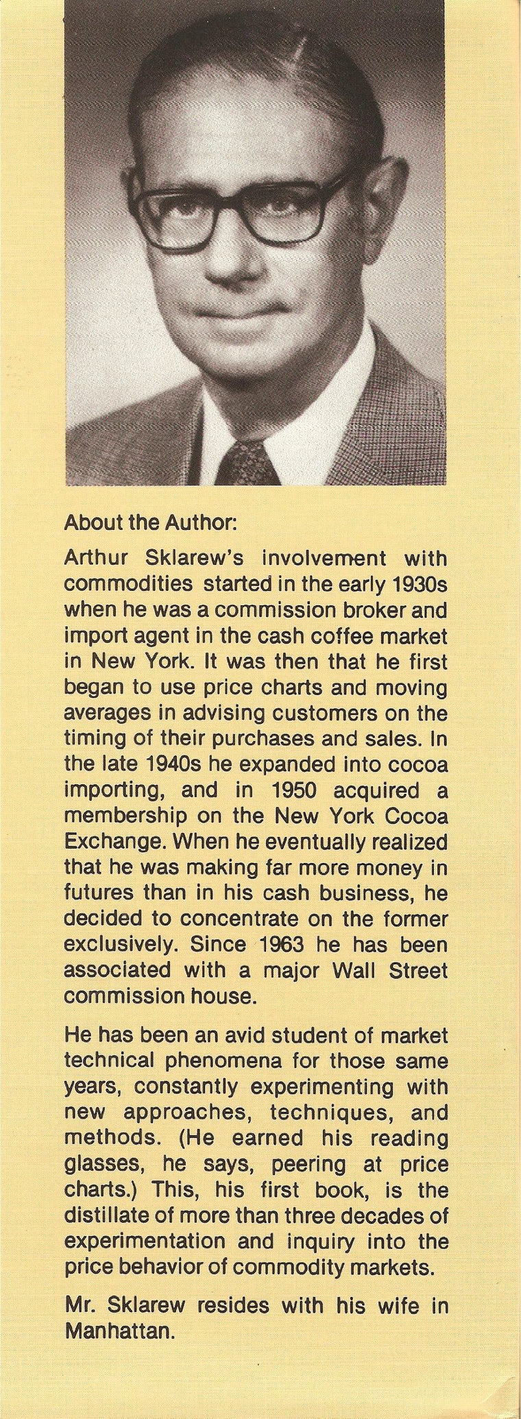 Techniques of a Professional Commodity Chart Analyst — back cover