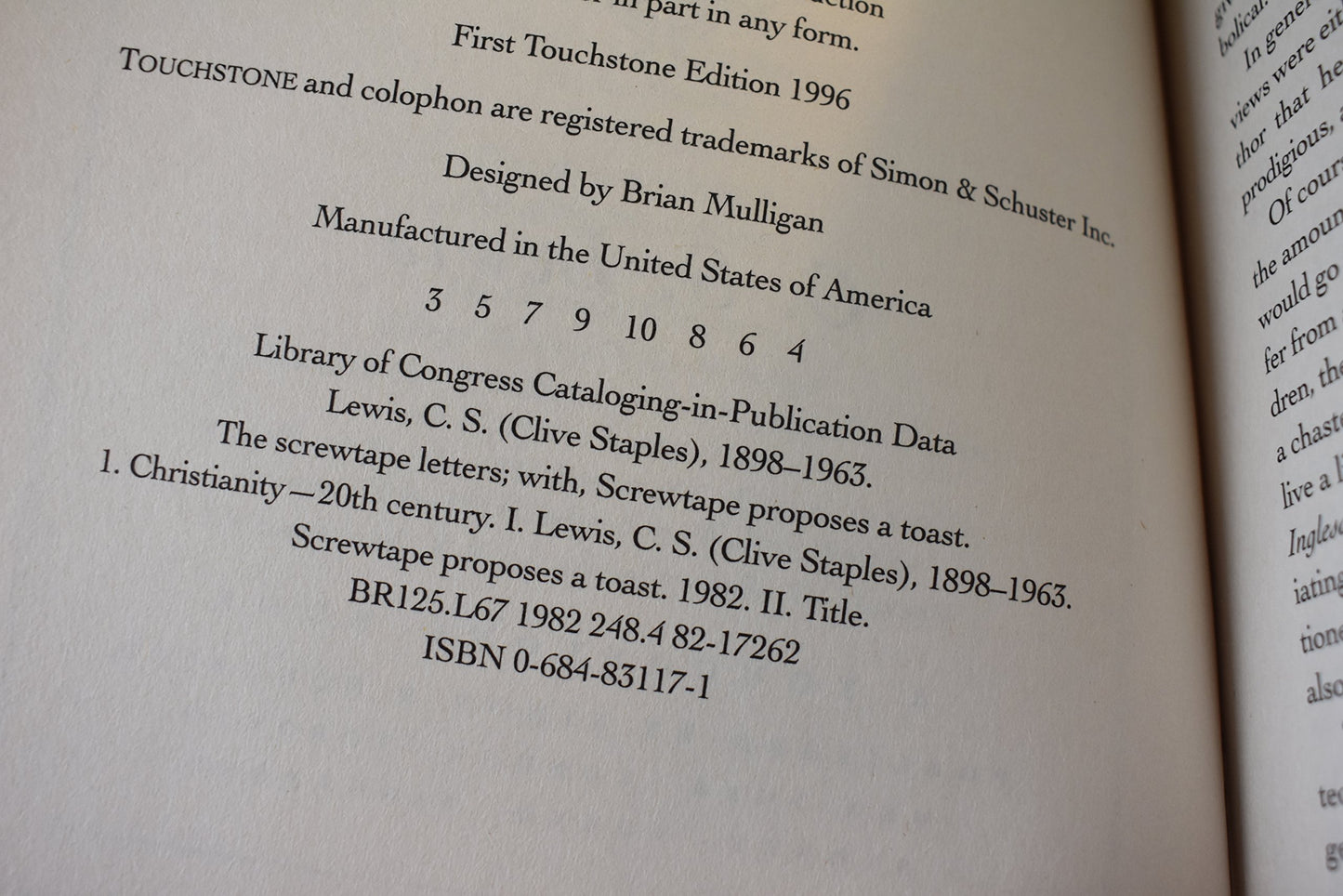 The Screwtape Letters: Includes Screwtape Proposes a Toast