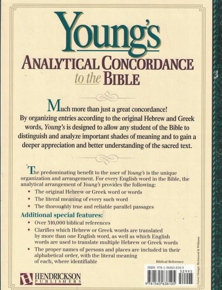 Young's Analytical Concordance to the Bible (MCD) — back cover