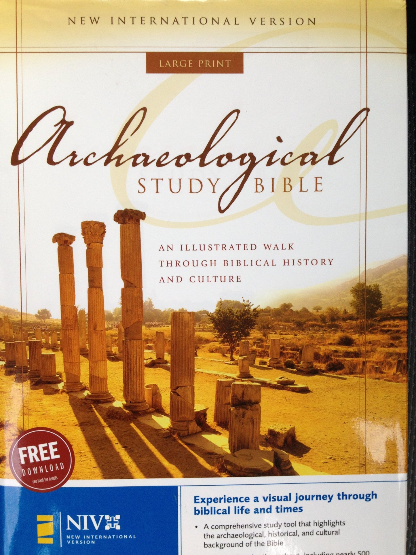 NIV Archaeological Study Bible, Large Print: An Illustrated Walk Through Biblical History and Culture