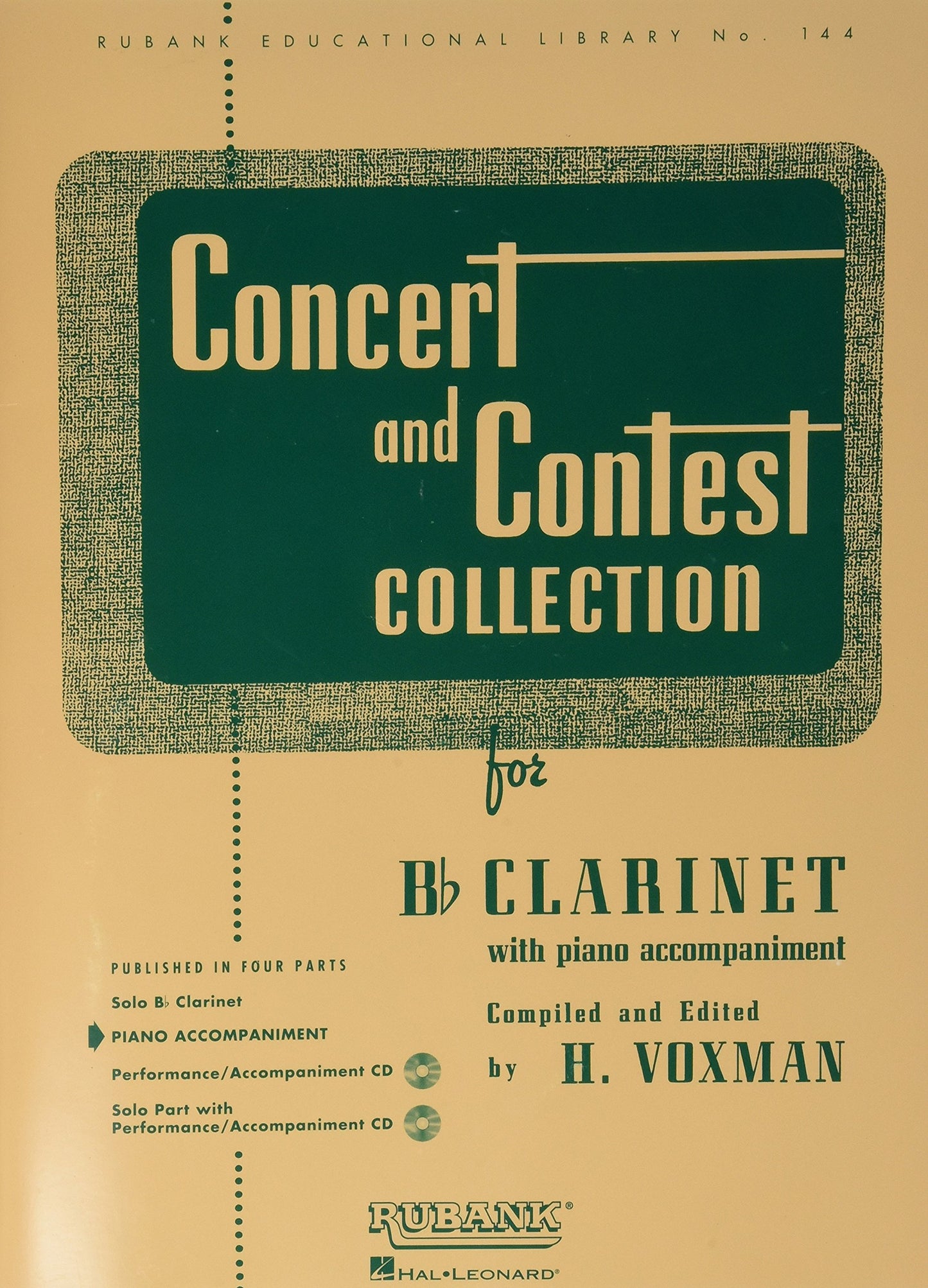 Concert and Contest Collection for Bb Clarinet: Piano Accompaniment (Rubank Educational Library)
