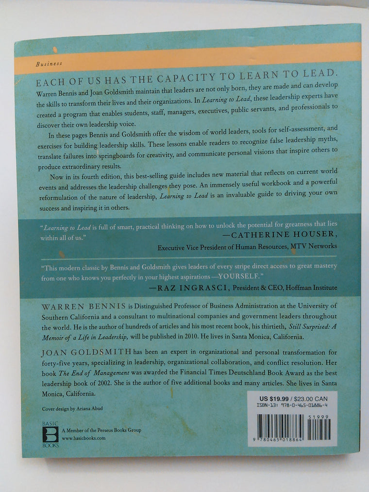 Learning to Lead: A Workbook on Becoming a Leader — back cover