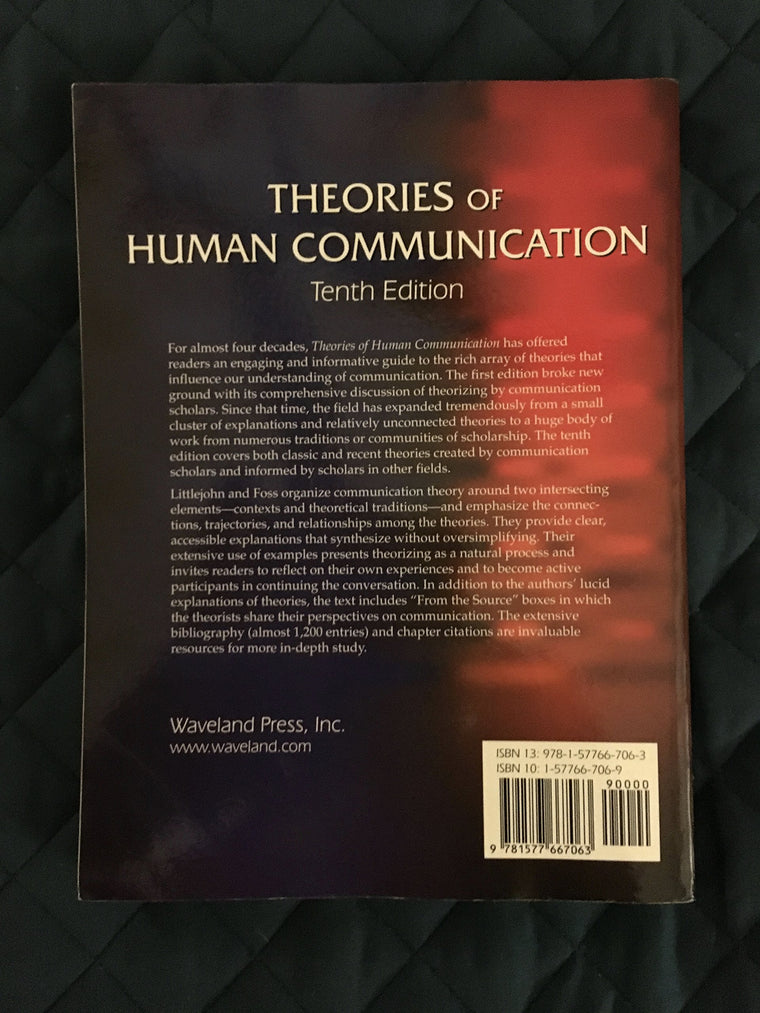 Theories of Human Communication — back cover