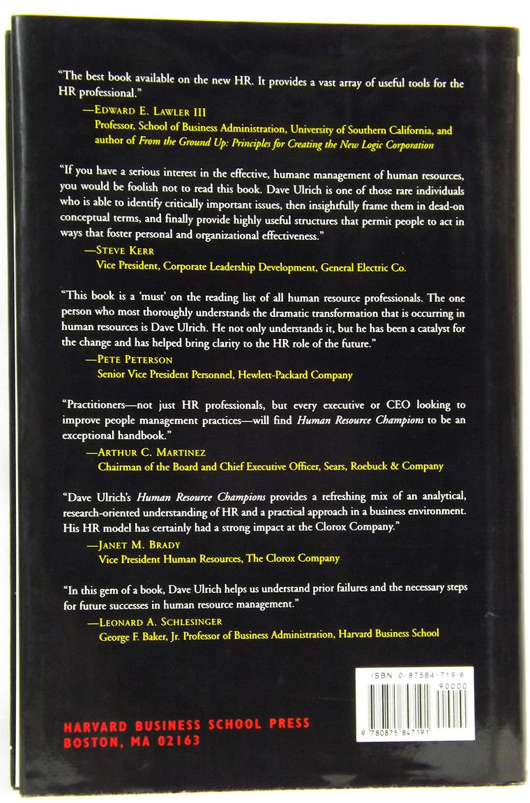 Human Resource Champions — back cover