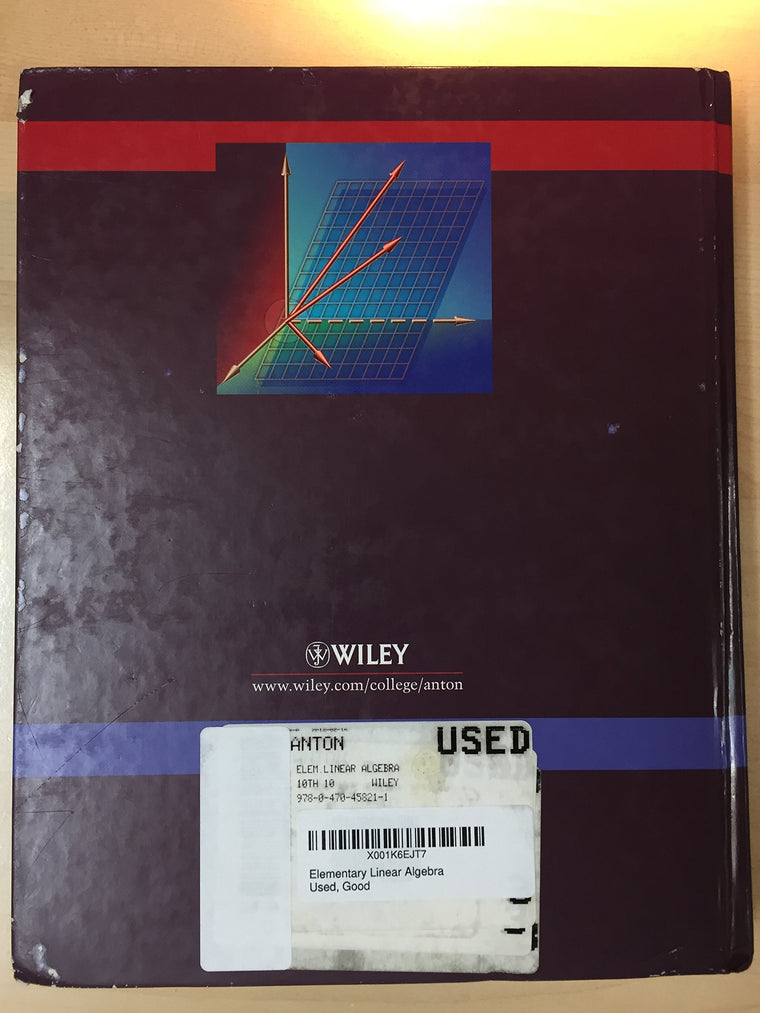 Elementary Linear Algebra — back cover