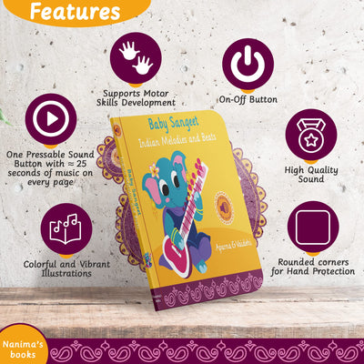 Baby Sangeet Indian Classical Music Book for Toddlers & Kids - Interactive and Educational Gift for Boys and Girls -- Perfect Musical Sound Book for Children, Babies, Toddlers Age 1-3 Year Old