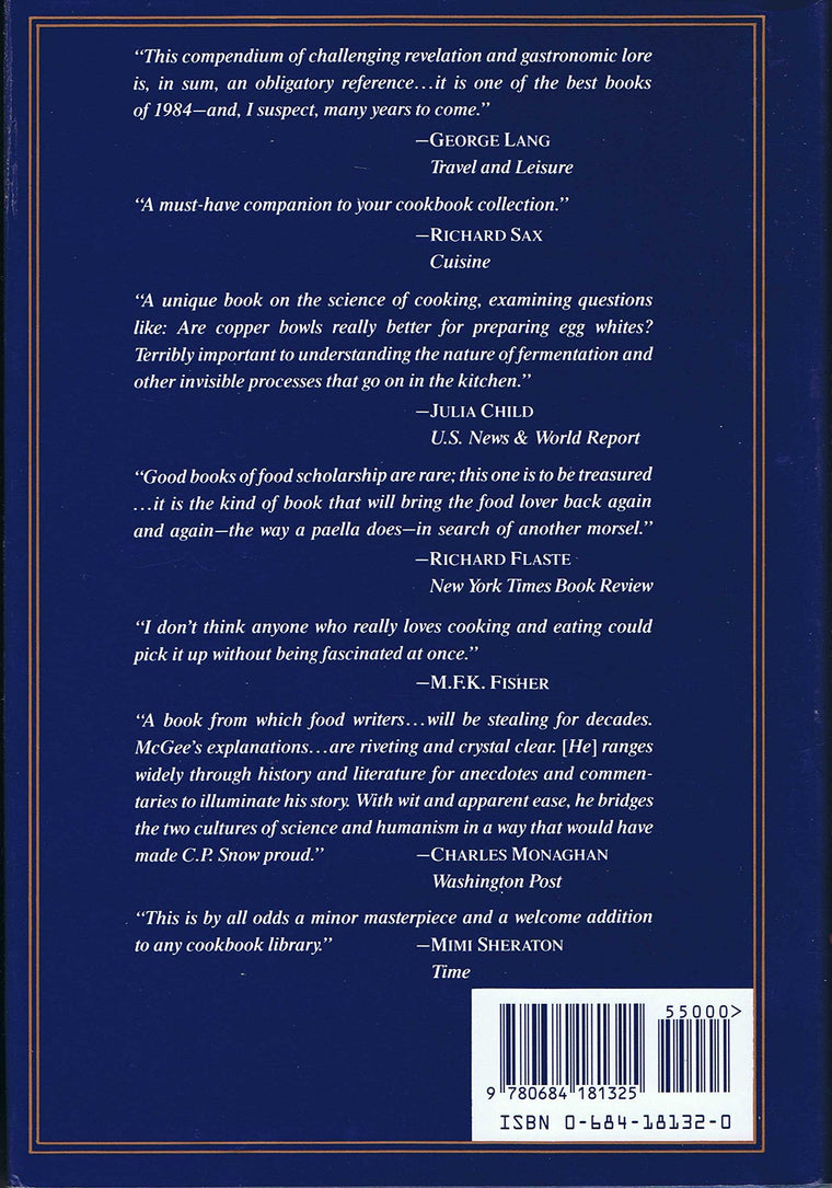 On Food and Cooking: The Science and Lore of the Kitchen — back cover