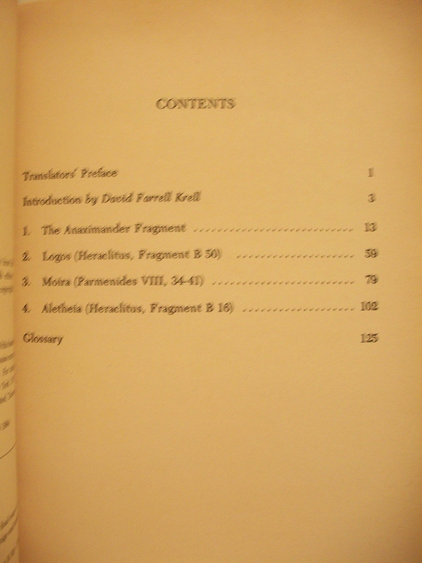 Early Greek Thinking (English and German Edition) by Heidegg