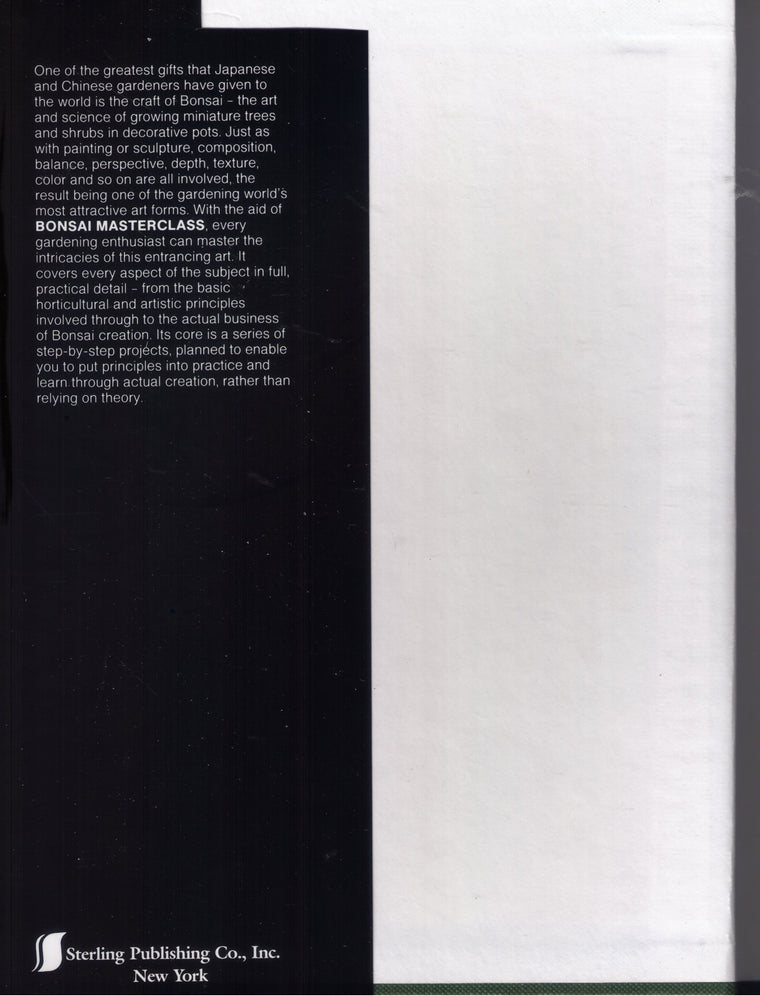 Bonsai Masterclass — back cover