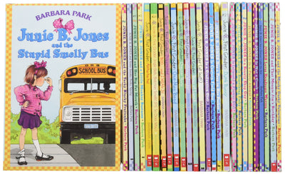 JUNIE B. JONES 27-BOOK SET: Stupid Smelly Bus, Monkey Business, Big Fat Mouth, Sneaky Peeky Spying , Yucky Blucky Fruitcake, Meanie Jim's Birthday, Loves Handsome Warren, Monster Under Bed, Not Crook, Party Animal, Dumb Bunny, Batman Smells and more