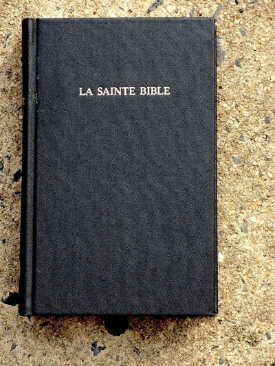 French Bible Segond 1910 Black Hardcover Handheld Size Red