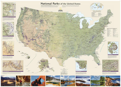 National Geographic: National Parks of the United States Wall Map (42 x 30 inches) (National Geographic Reference Map)