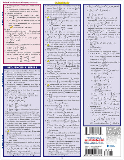 Calculus Equations & Answers QuickStudy Laminated Study Guide (QuickStudy Academic)