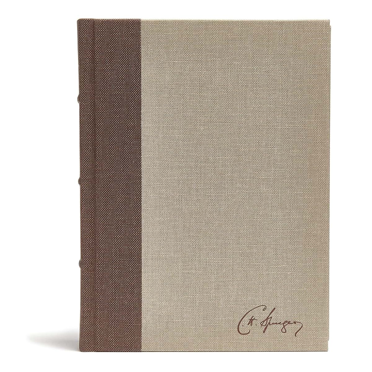 CSB Spurgeon Study Bible, Brown/Tan Cloth Over Board, Black Letter, Study Notes, Quotes, Sermons Outlines, Ribbon Marker, Sewn Binding, Easy-to-Read Bible Serif Type