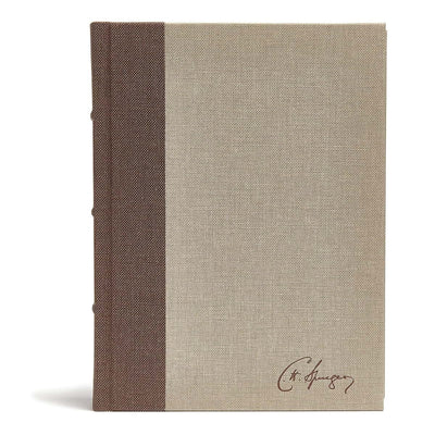 CSB Spurgeon Study Bible, Brown/Tan Cloth Over Board, Black Letter, Study Notes, Quotes, Sermons Outlines, Ribbon Marker, Sewn Binding, Easy-to-Read Bible Serif Type
